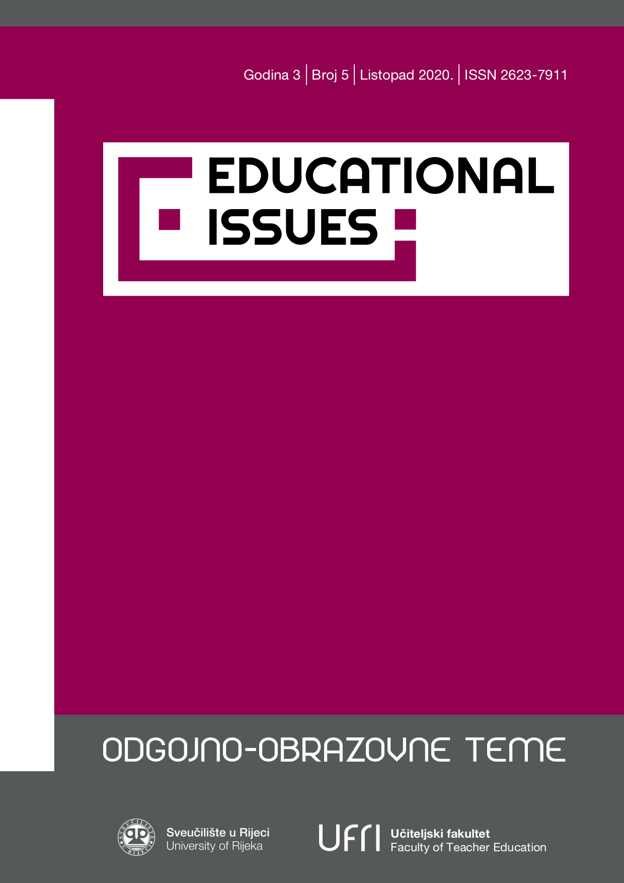 					View Vol. 3 No. 5 (2020): Educational issues
				